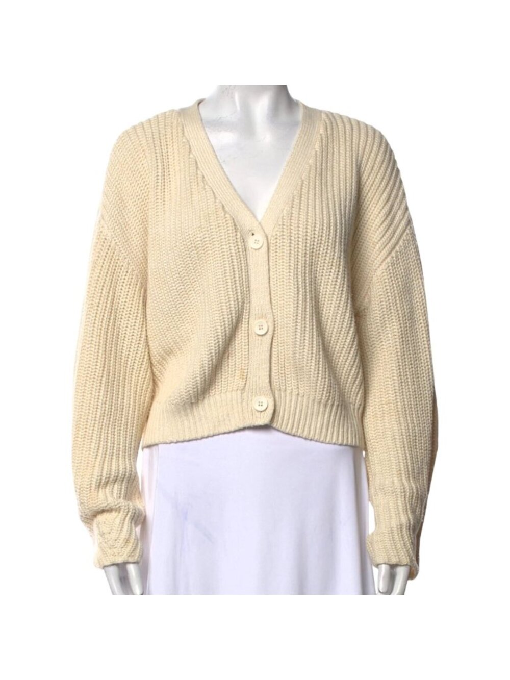 Apiece Apart Women Ivory V-Neck Sweater Size L/XL